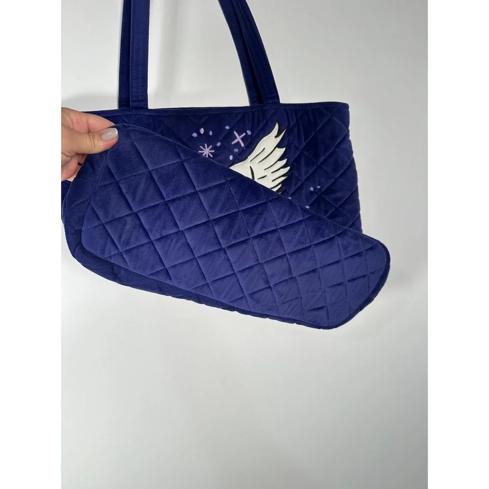 Vera Bradley Harry Potter Hedwig Purple Quilted Velvet Tote Bag Celestial Owl - Picture 4 of 12